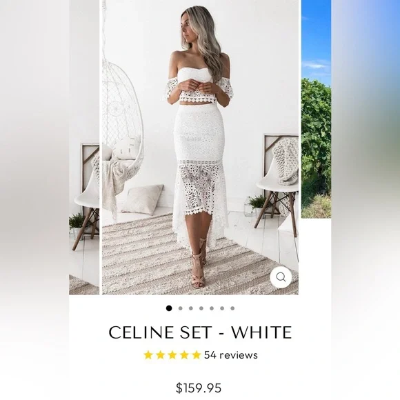 Chic White Lace Skirt Set - Picture 2 of 3